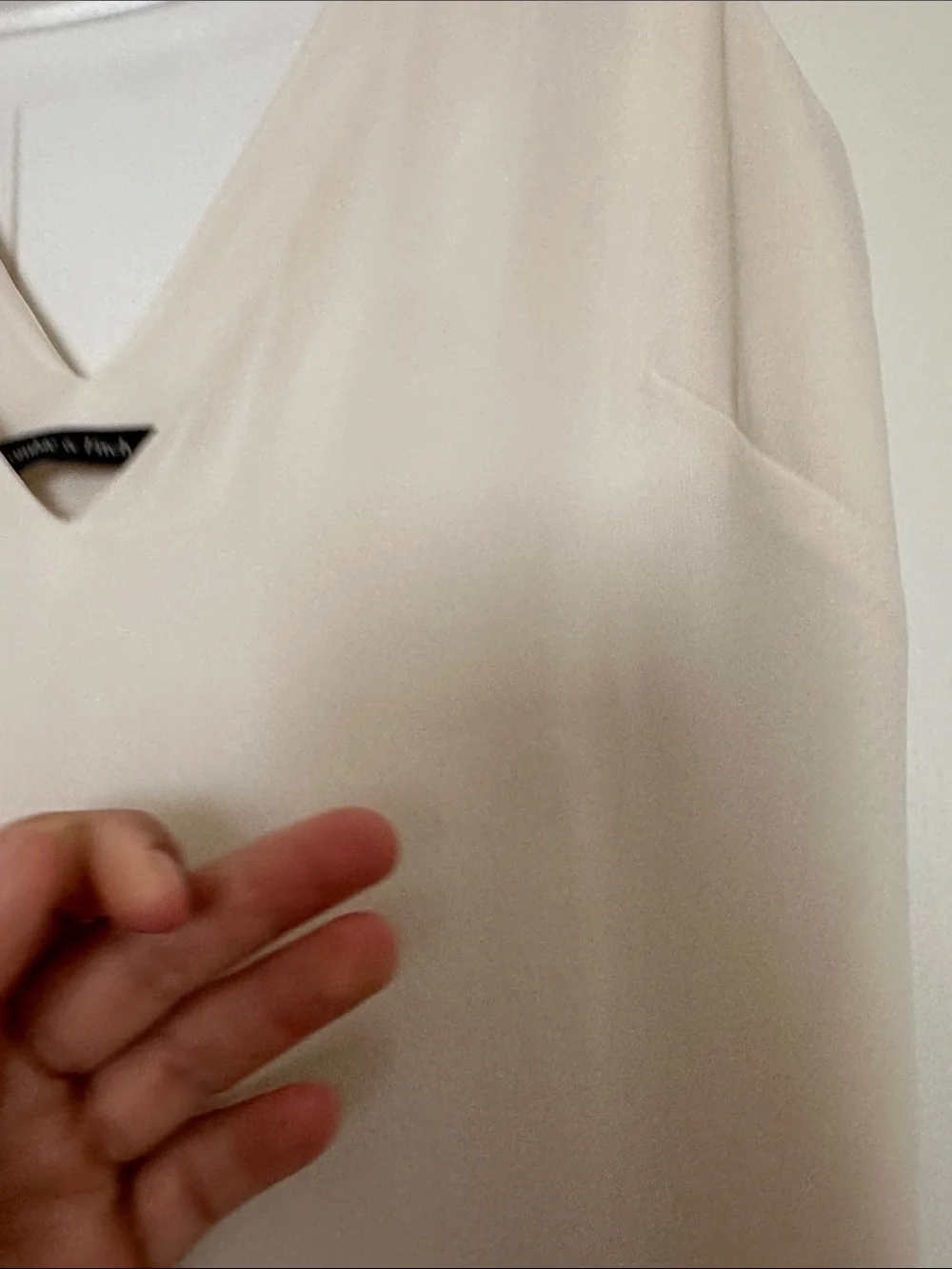 Abercrombie & Fitch Cream V-Neck Sheer-Panel Maxi Dress
